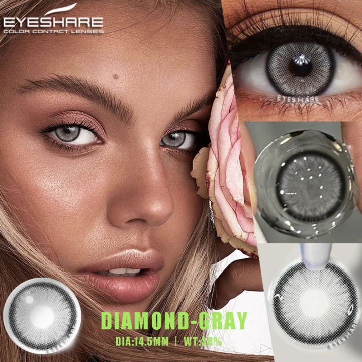 New Diamond/Norko Gray Color Contact Lens with Regular kit box for men,women/Unisex.1pair Color Contact Lens for eye ekeup and cosmetics.Diamond/Norko Series. #norkogray