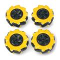 80mm Omnidirectional Mecanum Wheel for Robotics with Yellow Frame and Black Tire (4 Pieces).