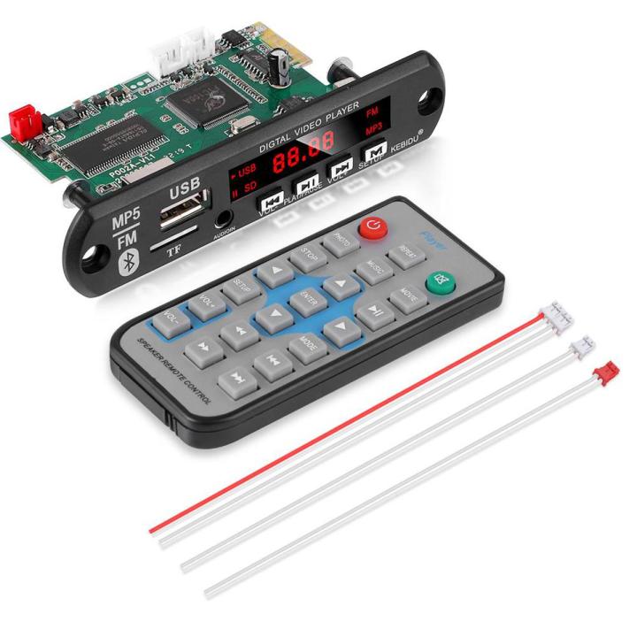 MP5 Decoder Board Audio Video Player Module FM Support USB AUX TF with Remote Control 5V - mp5 player