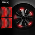 20Pcs Car Wheel Rim Reflective Decorative Strip Night Safety Warning Stickers Car Bike Tire Reflective Stickers Auto Decor Decals Accessories. 