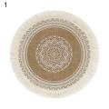 Rattan Trivet Mats Heat Insulation Handmade Cotton Flax Dining Table Non-Slip Placemat for Kitchen. 