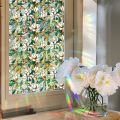 GC Static Cling Decorative Window Film, Vivid Plant Flower Stained Glass Window Decals Sticker Non-Adhesive, Sunscreen Window Clings For Living Room Kitchen.