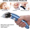 Baby nasal aspirator electric safety hygienic nasal suction device has 2 sizes of nose tip and oral sucking newborn boy girl. 