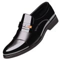 Height Increasing New Men's Shoes Business Formal Wear Leather Shoes Bright Leather Slip-on Men's Dad Shoes Pieces. 