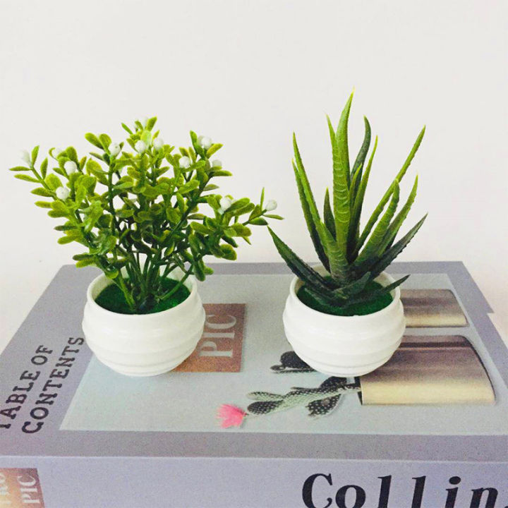 【Big savings】 Mini Artificial Bonsai Small Simulated Pot Office Table Ornaments Podazz
