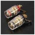 4Pc Amplifier Speaker Terminal Binding Post 4mm Banana Plug Jack & 4x Hi-end Copper Right Angle Screw Type Banana Plug.