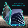 Biruiqu For Oneplus 10 Pro 5G Magnetic Absorption Case Metal Frame Shockproof Double Sided Tempered Glass Magnetic Case Cover. 