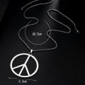 Peace Sign Necklace Hippie Necklace For Men Women Stainless Steel Chain Necklace Peace Charms Jewelry Gift. 