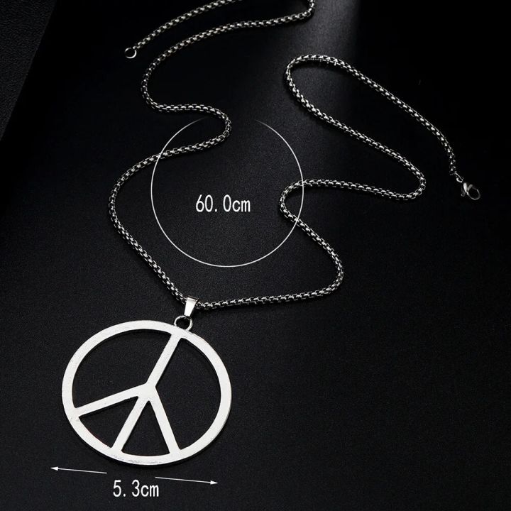 Peace%20Sign%20Necklace%20Hippie%20Necklace%20For%20Men%20Women%20Stainless%20Steel%20Chain%20Necklace%20Peace%20Charms%20Jewelry%20Gift%20-%20Image%202