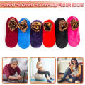 Indoor Floor Non-slip Thermal Socks Women Men Plush Wool Leopard Print Soft Thick Polyester Winter Yoga Sock Home Slippers Socks. 