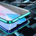 Biruiqu For VIVO Y21 Y21s Y33s Y21A Y33A Y21T Y33T Magnetic Absorption Case Metal Frame Shockproof Double Sided Tempered Glass Magnetic Case Cover.