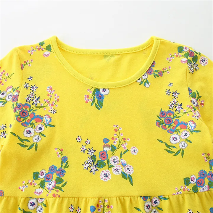 GC%20Girl%20Summer%20Casual%20Dress%20Children's%20Cotton%20Round%20Neck%20Short%20Sleeves%20Flower%20Printed%20Princess%20Dress%20-%20Image%205