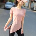 Yoga Clothes for Women Summer Thin Slightly Transparent Quick-DryingTT-shirt Workout Clothes Loose Large Size Blouse Sports Top. 