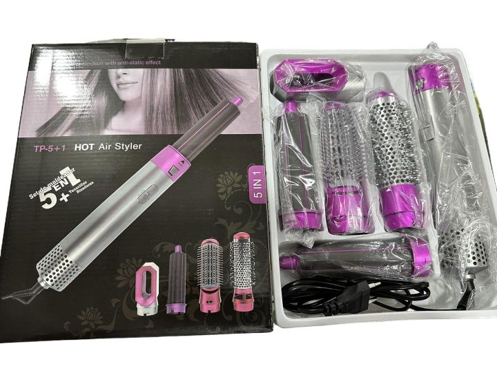 5 in 1 Hot Air Styler Hair Dryer Comb Multifunctional Styling Tool for Curly Hair machine for Straightening Curling Drying Combing Scalp Massage Styling