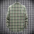 Men Harajuku Plaid Shirt Cotton Casual Korean Shirts Male Long Sleeve Casual Blouses Tops Spring Autumn Loose Checkboard Outwear.