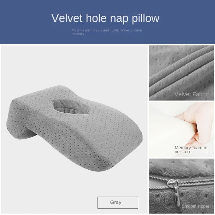 Nap%20Sleeping%20Face%20Pillow%20Foam%20Slow%20Rebound%20Desk%20with%20Hollow%20Design%20for%20Down%20Sleeper%20Back%20Support%20-%20Image%204