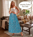 Trendsetter -Upscale Living -Floral Skirt Casual Beach Long Skirt for Woman.- Inventive Choice Qualityful - Easy To care and Longive. 