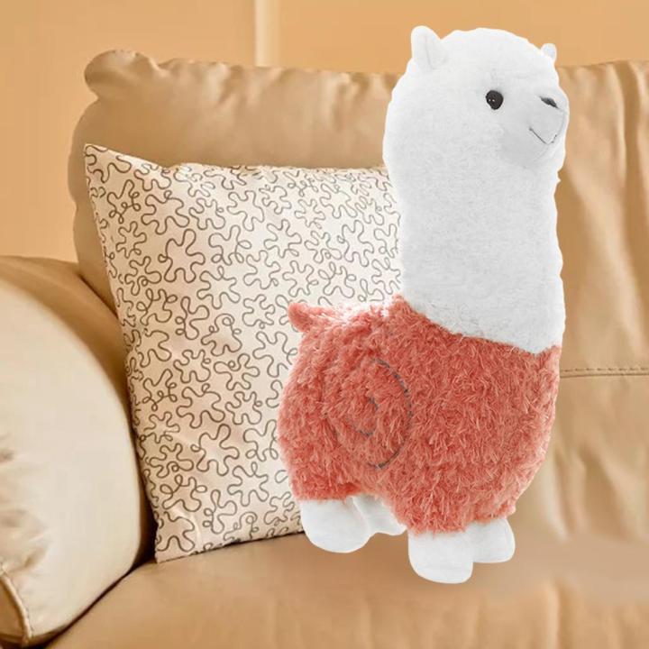 Llama%20Alpaca%20Plush%20Toy%20Doll%20Kawaii%20Fluffy%20Cushion%20Decor%20Stuffed%20White%2028cm%20-%20Image%202