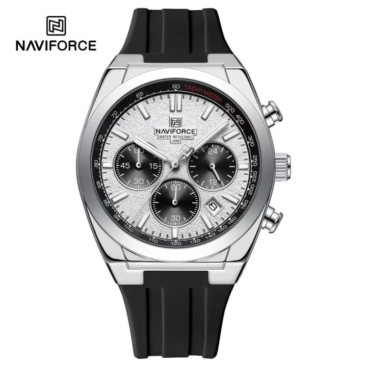 NAVIFORCE%20NF8080%20Men's%20Multifunctional%20Chronograph%20Fashion%20Watch%20Luminous%20Hands%203ATM%20Waterproof%20Silicone%20Strap%20Men's%20Quartz%20Watch%20-%20Image%202