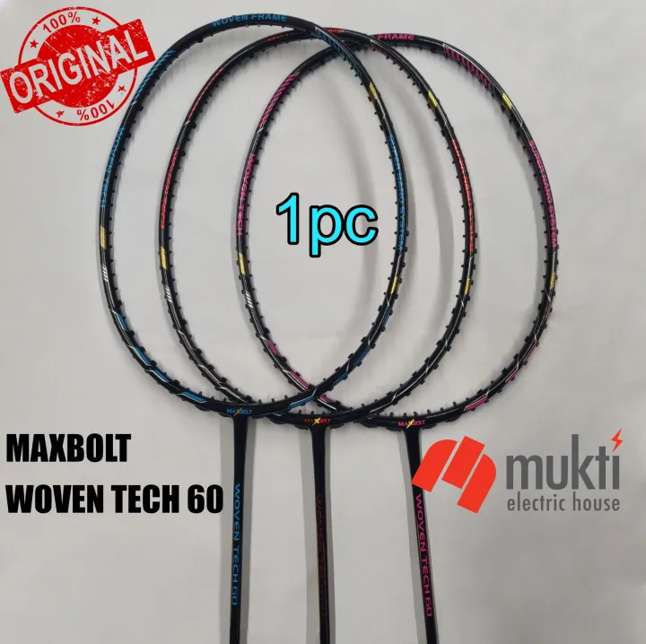Korea%20Imported%20MAXBOLT%20WOVEN%20TECH%2060%20Unstrung%20Badminton%20Racket%20Bat%20-%20Image%203