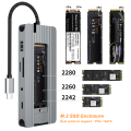 M.2 SSD enclosure type c docking station Hdmi ethernet RJ45 adapter nvme usb for macbook air switch Thunderbolt dell laptop pc.