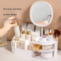 Cosmetic storage box, Desktop dressing table, Makeup mirror, Skincare storage rack, Lipstick sorting box.