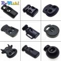 10pcs/pack Cord Lock Toggle Clip Stopper Plastic Black For Bags/Garments. 