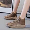 Women Casual Shoes Athletic Sneakers Ankle Booties Nonslip Breathable Lace up Shoes for Running Trekking Autumn Spring Outdoor Ladies Girls , 37Yards Brown.