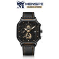 MENSPE Men's Casual Digital Fashion Watch 3ATM Waterproof Quartz Watches Leather Strap Luminous Pointers Wrist Watches with 3 Adjustable Dial. 