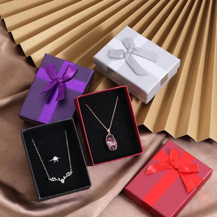 Velvet-Lined Jewellery Storage Box Diy Portable Stackable Earrings Necklace Gift Box Elegant Jewelry Display Packaging Box Case for Travel Storage Home Organization Jewelry Retailers Gift Packaging