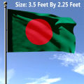 Premium 3.5ft x 2.25ft National Flag Bangladesh Factory Direct Supply Set B Potaka China Garment Clothing for Any Professional Project Activity Realize Patriotism Respect Victory or Independence Day Stationery Craft Green Red Color-Great Gift Item. 