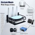 2 layer Black Aluminum Wifi Router Shelf Storage Boxes Cable Power Plus Wire Storage Box TV set-top Wall Shelf Hanging Bracket Boxer. 