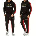 New Stylish Export design Black Hoodie with pant Set for man.