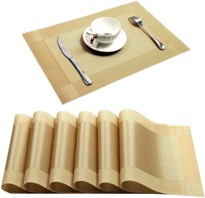 6%20Dining%20Table%20Mat%20With%201%20Runner%20-%207%20Pcs%20Table%20Mats%20Set%20-%20Pvc%20-%20Simple%20To%20Use%20-%20Protect%20Your%20Tabletops%20With%20This%20Convenient%20Set%20Of%20Mats%20And%20Runner%20-%20Image%202
