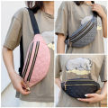 Fashion Women's Waist Bag Chest Bag PU Leather Waterproof Fanny Pack Messenger Shoulder Bags Multifunction Plaid Waist Pack.