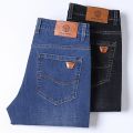2023 New Men Stretch Regular Fit Jeans Business Casual Classic Style Fashion Denim Trousers Male Black Blue Pants Size 28-40. 
