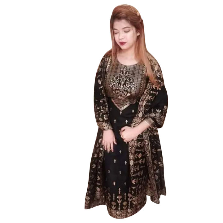 Unstitched%20Cotton%20Afsan%20&%20Screen%20Print%20Glorious%20Designed%20(By%20Fahima%20Fashion%20Ghor)%20Fashionable%20Three%20Pis%20For%20Woman%20(3pis)%20-%20Image%203
