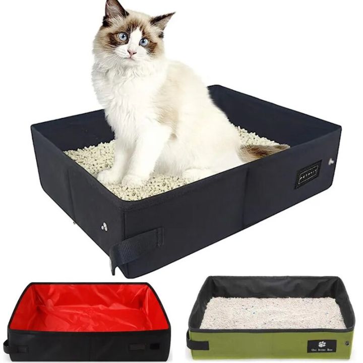 Pet Supplies Portable Foldable Litter Box Waterproof Oxford Cloth