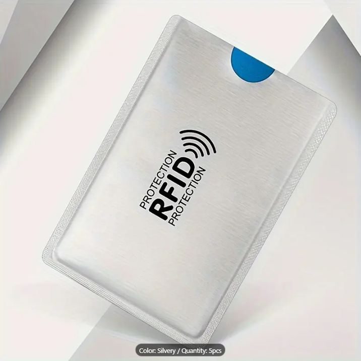 RFID%20Blocking%20Sleeves%20NFC%20Anti%20Scan%20ID%20Credit%20Card%20Holder%20Case,%20Silver%20-%20Image%208