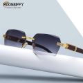 Luxury Rimless Square Sunglasses Man Brand Designer Frameless Gradient Sun Glasses Woman Fashion Vintage Wooden Oculos De Sol. 