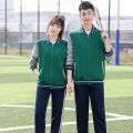 Spring and Autumn New School Uniform Set for Primary and Secondary School Students, College Style High School Student Class Uniform, Sports Day, Group Casual Sportswear. 