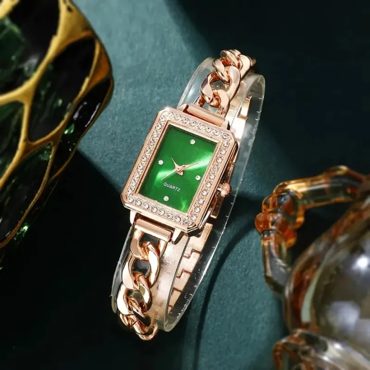 Complete%20Your%20Look%20with%20This%205-Piece%20Fashion%20Set:%20Women's%20Square%20Dial%20Watch%20with%20Matching%20Emerald%20Accessories%20-%20Image%206