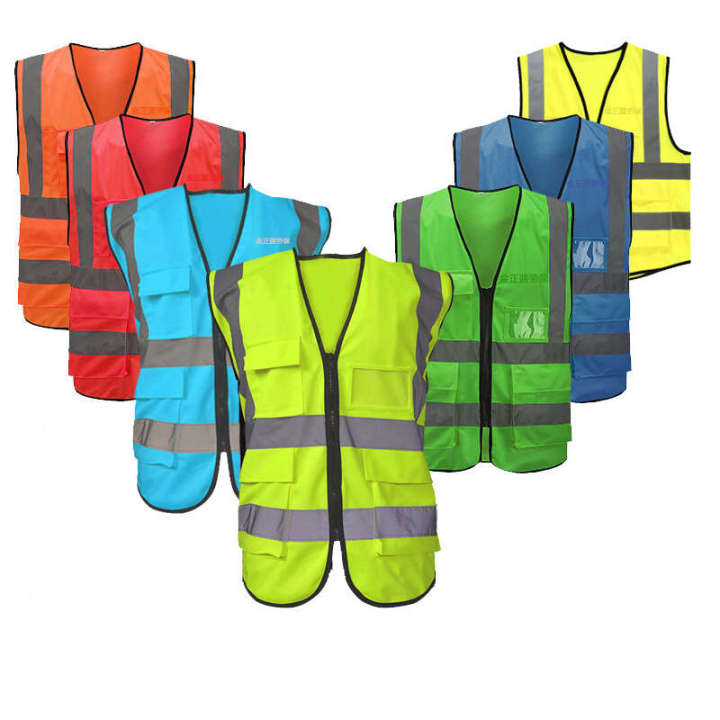 Reflective breathable traffic protection safety suit for construction site, night riding reflective vest, environmental sanitation and road management