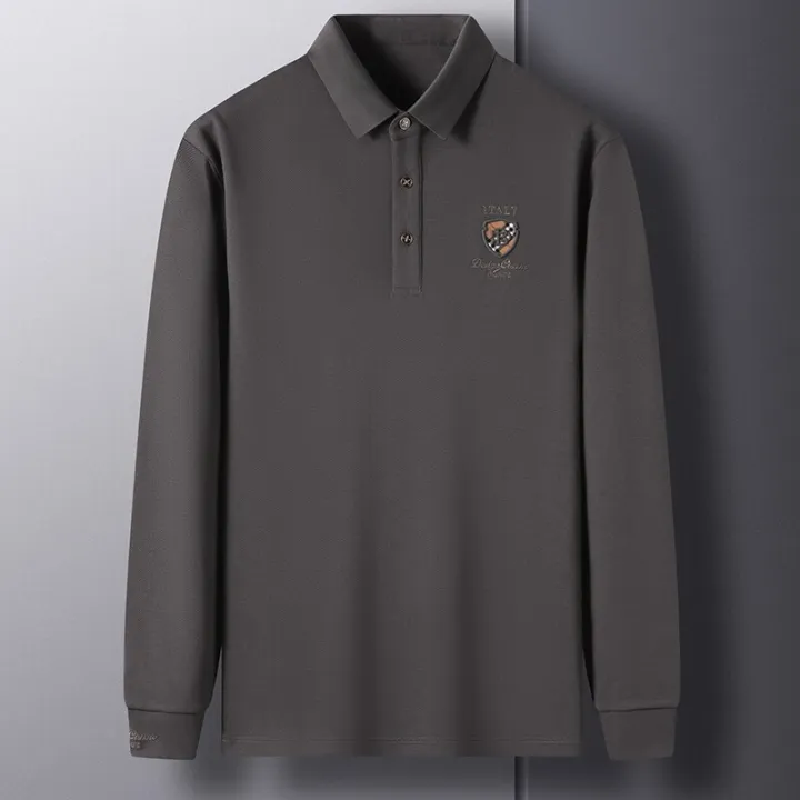 100%25Cotton%20T-shirts%20Man%20Spring%20Autumn%20Polo%20Shirt%20Long%20Sleeve%20High-quality%20Lapel%20Embroidery%20End%20Fashion%20Business%20Pure%20Color%20New%20-%20Image%203