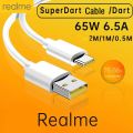 For Realme Original Type C Cable Phone Cables 65w 80W 6.5A Super Fast Charge Super Dart Vooc Realme 7 8 8i 9pro 9i 6 X50 GT GT2. 