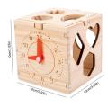 2023NEWShape Sorter Toy Wooden Cube Geometric Clock Intelligence Box Stacking and Sorting Color Educational Learning Toys Gift for Kids. 