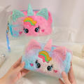Unicorn Pen Bag Unicorn Makeup Bag Plush Makeup Bag Travel Toiletry Bag Student Stationery Pen Bag Pencil Bag Aesthetic School Cases.