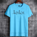 Premium Quality Regular-Fit Life line Design Half-Sleeve Mesh Febric T-Shirt with Round Neck - Lightweight Comfort for Everyday Wear.