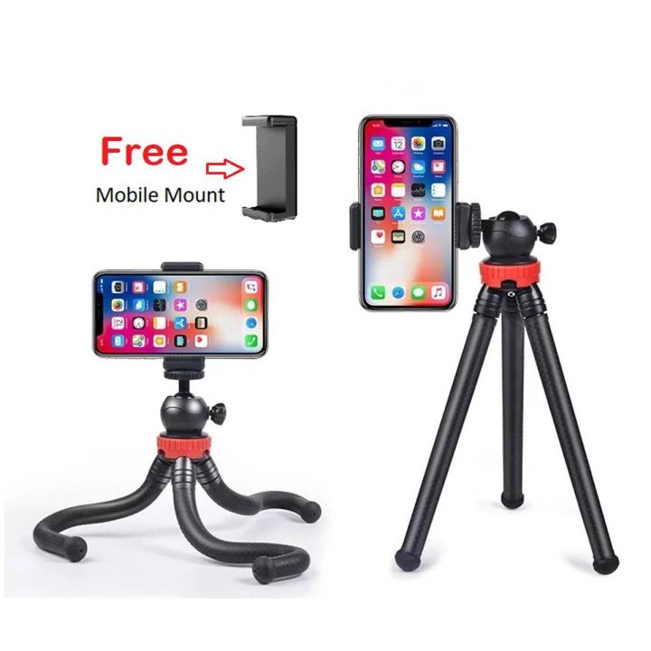 360 Degree Flexible TPR Mini Tripod Portable Octopus Tripod for Smartphone and Camera