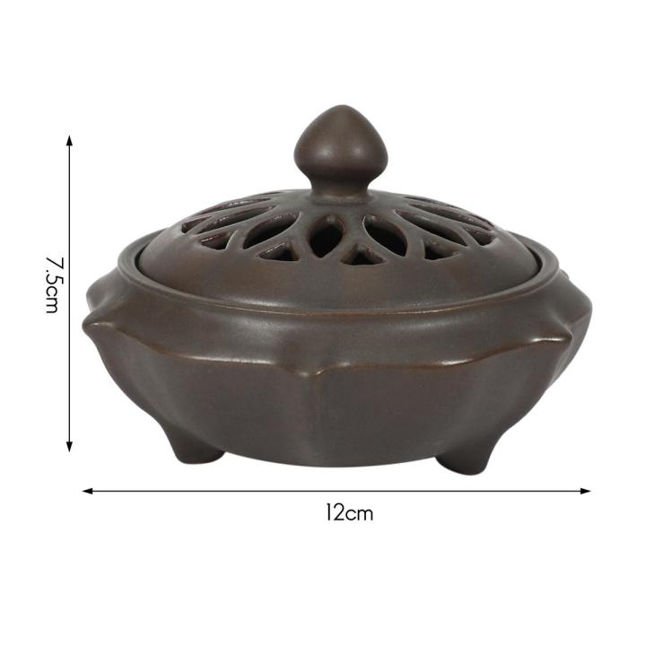 Ceramic Incense Burner-3 x incense burner-Coffee Color